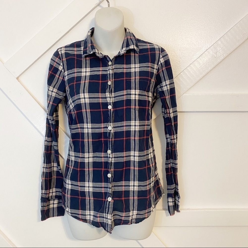 J. Crew The Perfect Shirt Plaid Button Down Sz S